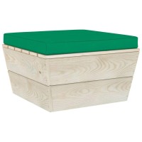 vidaXL Pallet Ottoman Cushion Green Fabric 315081