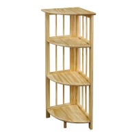 Casual Home 4-Shelf Corner Folding Bookcase, Natural (New)