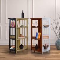 Casual Home 4-Shelf Corner Folding Bookcase, Natural (New)