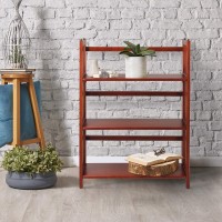 Casual Home 3Shelf 275 Wide Folding Stackable Bookcase Mahogany New