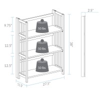 Casual Home 3Shelf 275 Wide Folding Stackable Bookcase Mahogany New