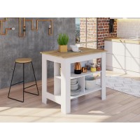 Delos Kitchen Island White Pine