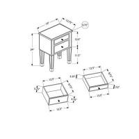 Monarch Specialties Side Nightstand-2 Storage Drawers-For Living Room Or Bedroom-Glam-Style Accent Table, 25 H, Mirrorsilver