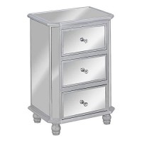 Monarch Specialties Side Nightstand-3 Storage Drawers-For Living Room Or Bedroom-Glam-Style Accent Table, 28