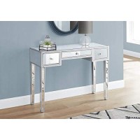 Monarch Specialties Rectangular Narrow Accent 3 Storage DrawersGlamStyle Makeup Vanity Console Table 42 L MirrorSilver