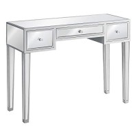 Monarch Specialties Rectangular Narrow Accent 3 Storage DrawersGlamStyle Makeup Vanity Console Table 42 L MirrorSilver