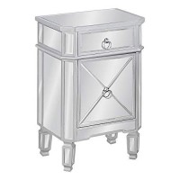 Monarch Specialties 1 Storage Drawer And 1 Cabinet-For Living Room Or Bedroom-Glam-Style Accent Table, 28