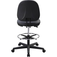 Lorell Vinyl Contoured Back Stool Vinyl Plastic Seat Vinyl Plastic Back 5star Base Black 1 Each