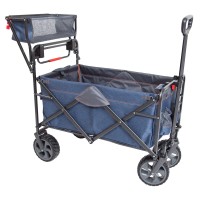 Mac Sports Utility Wagon Outdoor Heavy Duty Folding Cart Push Pull Collapsible With All Terrain Wheels And Handle Portable Light