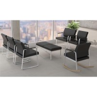 Lorell Healthcare Seating Guest Bench, Black