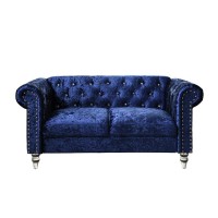 Dark Blue Loveseat Blue