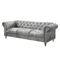 Grey Velvet Tufted KD Sofa