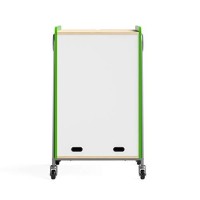 Safco Products 3934GRN Whiffle Typical 14 Double Column 12Tote 4Shelf Doored Rolling Storage Cart with Magnetic DryErase Bac