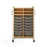 Safco Products 3934GRN Whiffle Typical 14 Double Column 12Tote 4Shelf Doored Rolling Storage Cart with Magnetic DryErase Bac