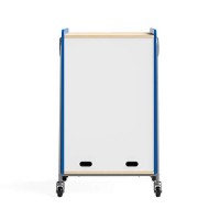 Safco Products Whiffle Typical 14 Double Column 12Tote 4Shelf Doored Rolling Storage Cart with Magnetic DryErase Back Elect