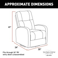 Thomas Payne Rv Swivel Pushback Recliner, Millbrae - Effortless Push-Back Reclining - 360-Degree Swivel, Glider Action -Easy-To-Clean Polyhyde Vinyl Fabric - High-Density Foam Interior - 2020129869