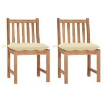 vidaXL Garden Chairs 2 pcs with Cushions Solid Teak Wood 2933
