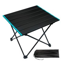 Camping Table Portable Folding Camping Side Tables Aluminum Table Top With Carrying Bag, Waterproof Travel Beach Tables Fold Up Lightweight Table For Picnic Camp Beach Outdoor Bbq Cooking, Small