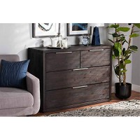 Baxton Studio Titus Modern And Contemporary Dark Brown Finished Wood 4-Drawer Dresser