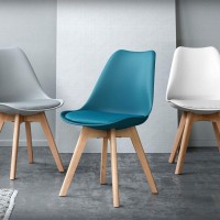 Mobili Fiver, Greta Scandinavian Style Chairs, Dining Chairs Set Of 4, Petrol Blue, Modern Chairs For Kitchen, Living Room, Polypropylene - Multi-Layered Beechwood