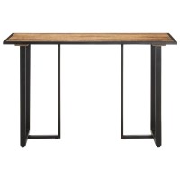 Vidaxl Dining Table With Powder-Coated Iron Legs - Industrial Design - Solid Mango Wood Durable Table - Perfect For Everyday Use- Brown