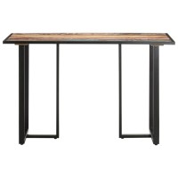Vidaxl Solid Reclaimed Multicolor Wood Dining Table With Powder-Coated Iron Legs - Industrial, Rustic Rectangular Dining Table