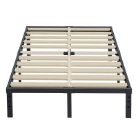 Ziyoo Queen Size Bed Frame 18 Inches Tall, 3 Inches Wide Wood Slats With 3500 Pounds Support For Foam Mattress, No Box Spring Needed, Heavy Duty Metal Platform, Easy Assembly, Noise Free