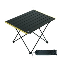 Iclimb Ultralight Compact Camping Alu. Folding Table With Carry Bag, Two Size (Black - L)