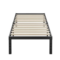 Ziyoo Twin Xl Bed Frame, 18 Inches Tall, 3 Inches Wide Wood Slats With 2500 Pounds Support, No Box Spring Needed, High Metal Platform With Underbed Storage Space, Easy Assembly, Noise Free