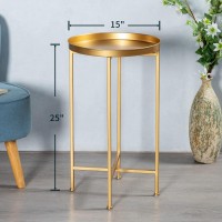 Hollyhome Small Round Metal Waterproof End Table Accent Indooroutdoor Coffee Side Table Snack Sofa Table For Living Room Ant