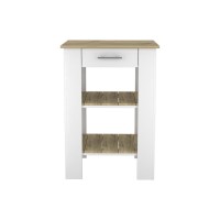 Delos 23 Kitchen Island White-Light Oak