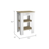 Delos 23 Kitchen Island White-Light Oak