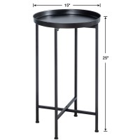 Hollyhome Small Round Metal Waterproof End Table Accent Indooroutdoor Coffee Side Table Snack Sofa Table For Living Room Ant