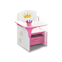 Delta Children Princess Crown Chair Desk With Storage Bin Ideal For Arts Crafts Snack Time Homeschooling Homework More