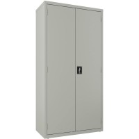 Lorell Steel Wardrobe Storage Cabinet 36 x 18 x 72 2 x Shelfves Durable Welded Recessed Handle Removable Lock Loc