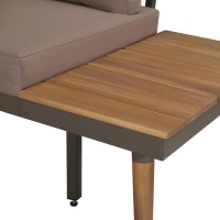 vidaXL 4 Piece Garden Lounge Set with Cushions Solid Acacia Wood Brown 44239