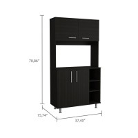 Malta Kitchen Pantry Cabinet Black