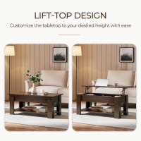 Yaheetech Lift Top Coffee Table With Hidden Compartment And Storage Shelf Rising Tabletop Dining Table For Living Room Receptio