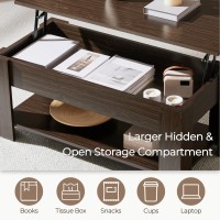 Yaheetech Lift Top Coffee Table With Hidden Compartment And Storage Shelf Rising Tabletop Dining Table For Living Room Receptio