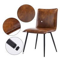 Duhome Kitchen Chairs Set Of 4 Side Chair For Dining Room Living Room Yellowish-Brown Pu Leather