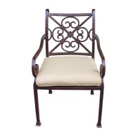 Cast Rose Ebony Aluminum Stacking Arm Chair With Cushion Set Of 2 Dupioni Bamboo(D0102H7Ccc6)