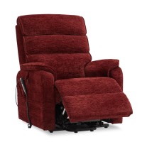 Irene House 9188 Medium Dual Motor Lay Flat Recliner Lift Chair Recliners For Elderly Infinite Position With Heat Massage Up To 300 Lbs Electric Power Lift Recliner Chair Sofa (Red Chenille)
