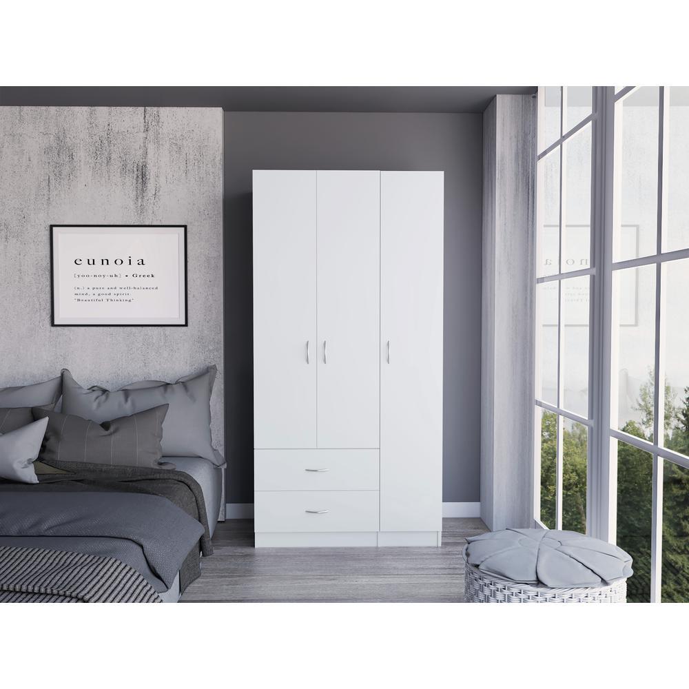 Bosko 3 Door Armoire White