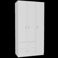 Bosko 3 Door Armoire White