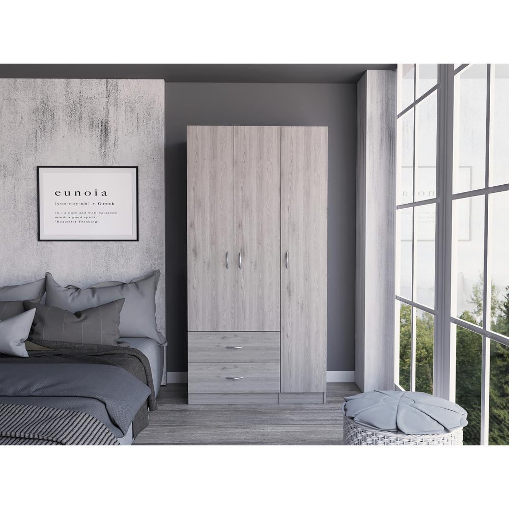 Boskol 3 Door Armoire Light Gray