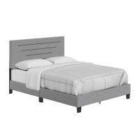 Boyd Sleep Cordoba Upholstered Linen Platform Bed  King  Gray