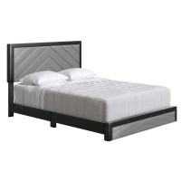 Boyd Sleep Arden Diagonal Faux Leather Platform Bed King BlackGray