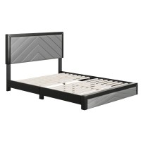 Boyd Sleep Arden Diagonal Faux Leather Platform Bed  King  Black/Gray