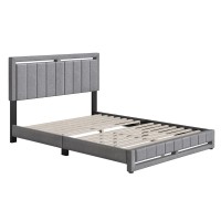 Boyd Sleep Senata Upholstered Linen Platform Bed King Gray