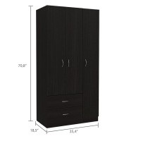 Bosko 3 Door Armoire Black Wengue